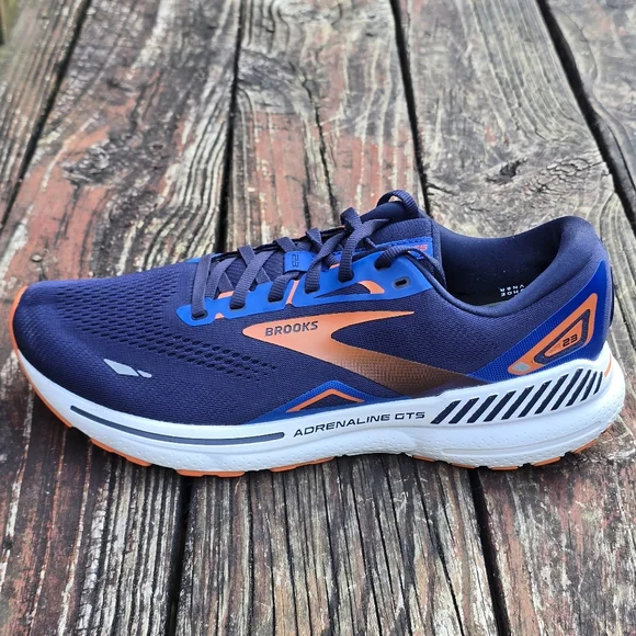 Brooks Adrenaline GTS 23 Mens Size 11 D Running Shoes 1103911D438 Blue Orange - Picture 6 of 11